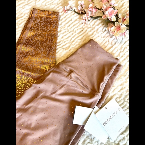 Beyond Yoga Pants - NWT S Beyond Yoga Pink and Gold Ombré Leggings